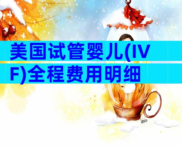 美国试管婴儿(IVF)全程费用明细