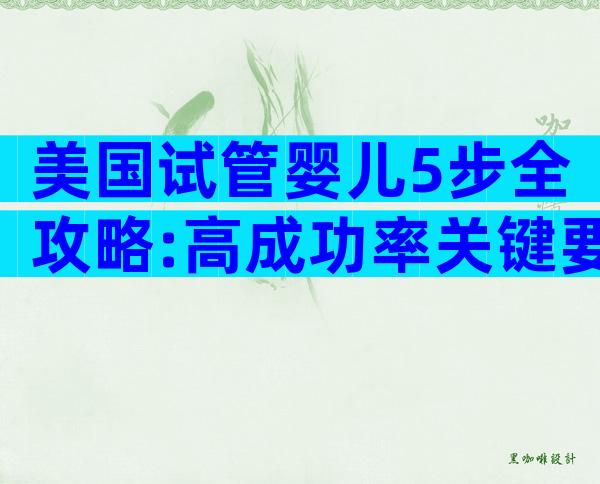 美国试管婴儿5步全攻略:高成功率关键要点+避坑清单