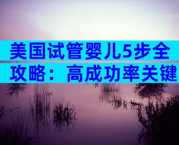 美国试管婴儿5步全攻略：高成功率关键要点＋避坑清单