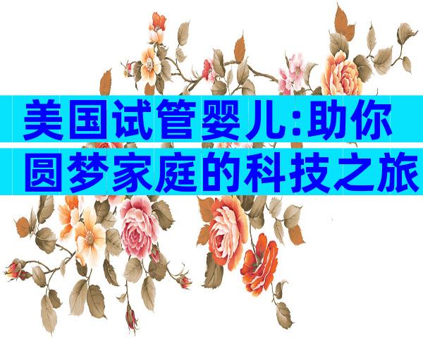 美国试管婴儿:助你圆梦家庭的科技之旅