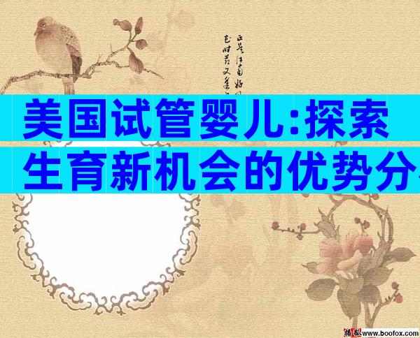 美国试管婴儿:探索生育新机会的优势分析