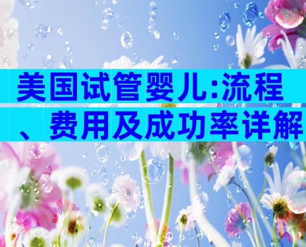 美国试管婴儿:流程、费用及成功率详解
