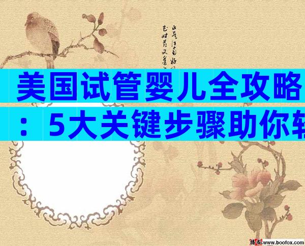 美国试管婴儿全攻略：5大关键步骤助你轻松赴美圆梦