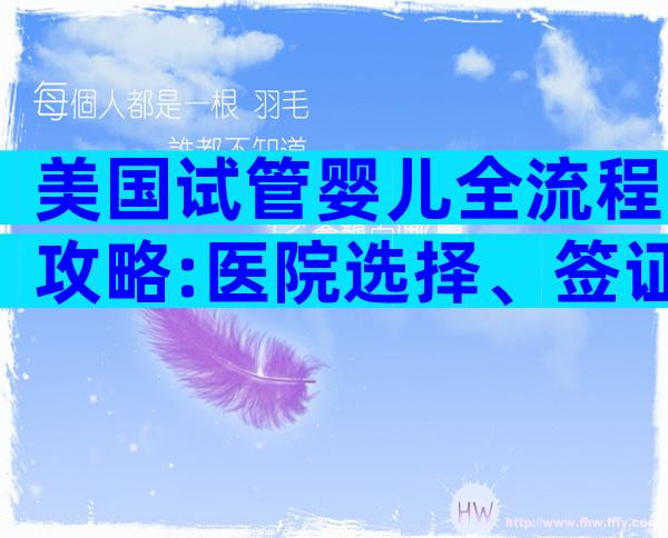 美国试管婴儿全流程攻略:医院选择、签证办理与费用详解