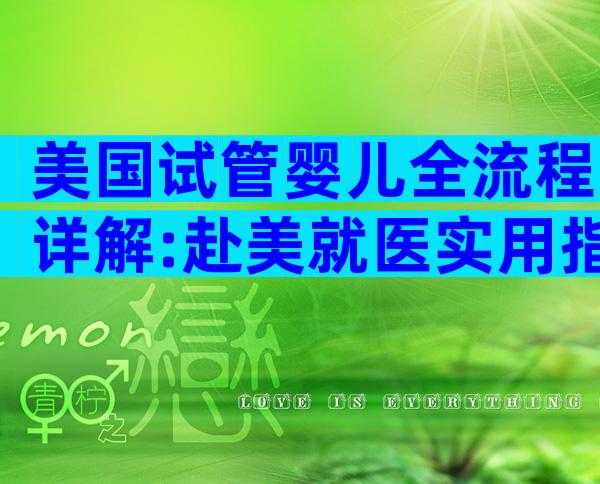 美国试管婴儿全流程详解:赴美就医实用指南