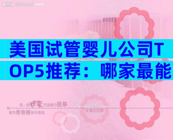 美国试管婴儿公司TOP5推荐：哪家最能帮你圆梦？