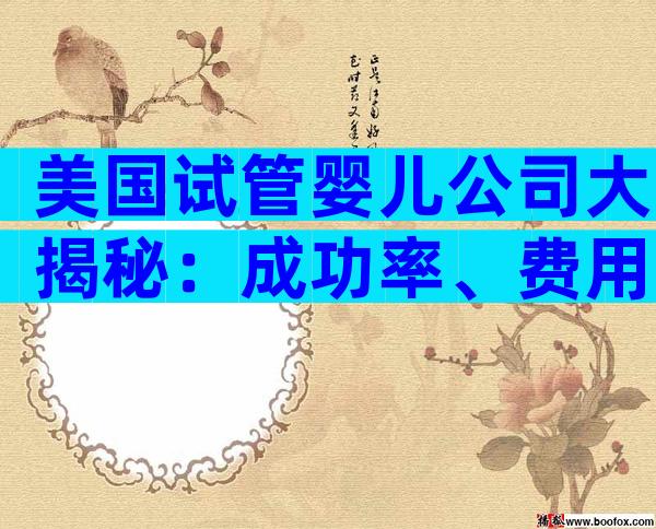 美国试管婴儿公司大揭秘：成功率、费用与服务全方位对比