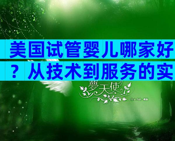 美国试管婴儿哪家好？从技术到服务的实用比较指南