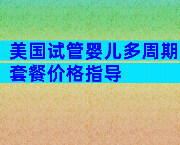美国试管婴儿多周期套餐价格指导