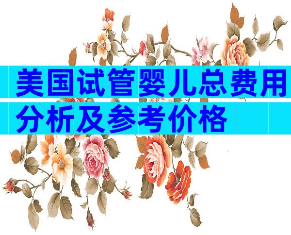 美国试管婴儿总费用分析及参考价格