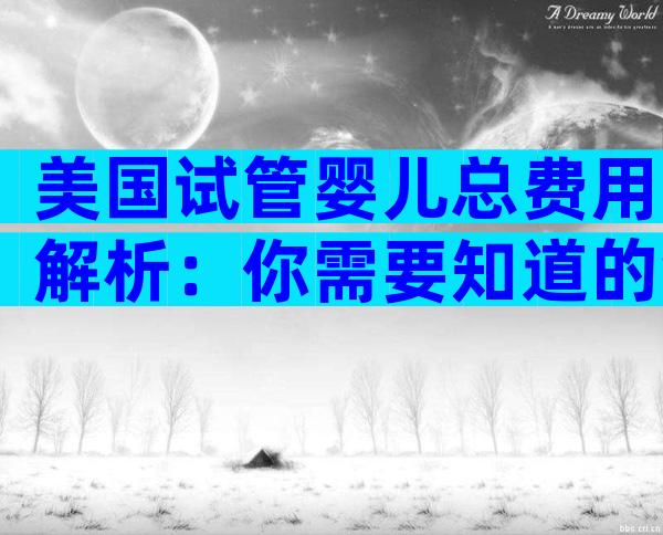 美国试管婴儿总费用解析：你需要知道的金额和因素