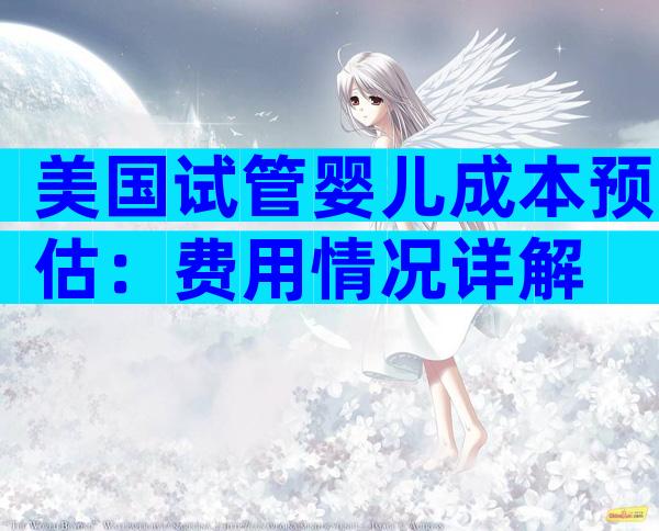 美国试管婴儿成本预估：费用情况详解