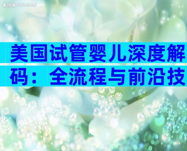 美国试管婴儿深度解码：全流程与前沿技术指南