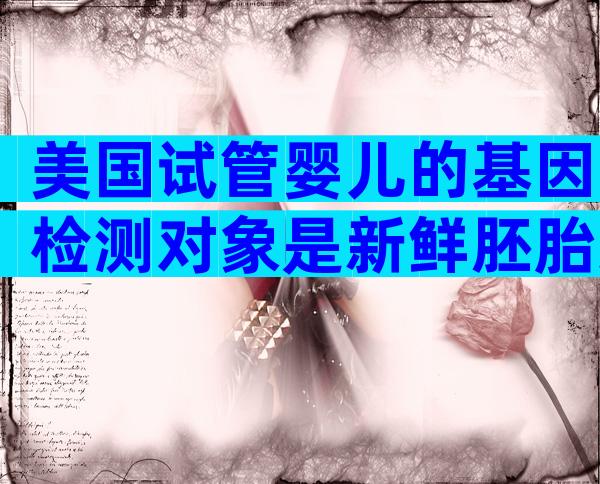 美国试管婴儿的基因检测对象是新鲜胚胎还是保存胚胎,真实价格!