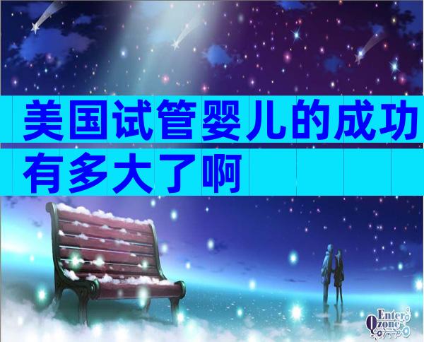 美国试管婴儿的成功有多大了啊