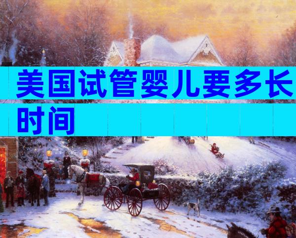 美国试管婴儿要多长时间