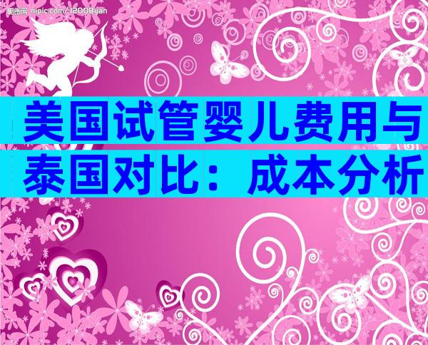 美国试管婴儿费用与泰国对比：成本分析