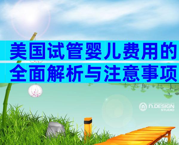 美国试管婴儿费用的全面解析与注意事项