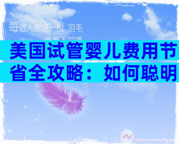 美国试管婴儿费用节省全攻略：如何聪明投资实现圆梦生子