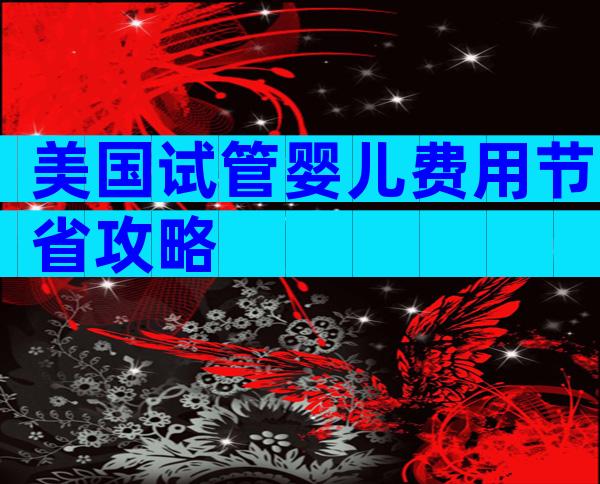 美国试管婴儿费用节省攻略