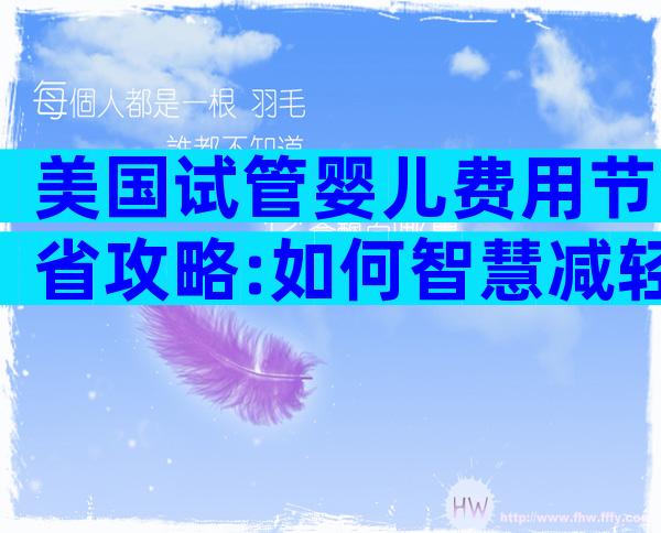美国试管婴儿费用节省攻略:如何智慧减轻负担