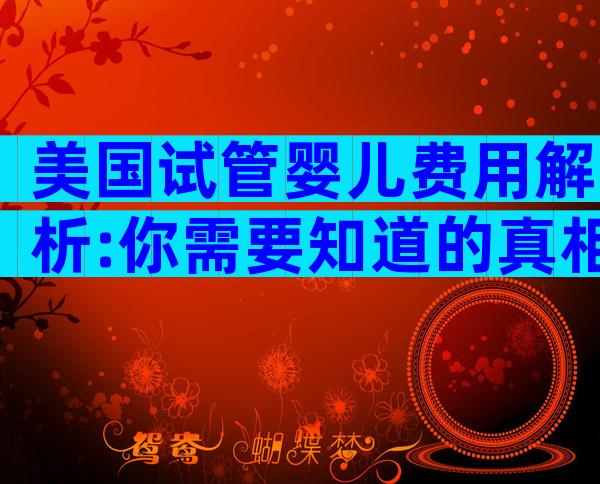 美国试管婴儿费用解析:你需要知道的真相