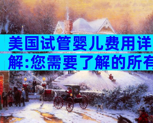 美国试管婴儿费用详解:您需要了解的所有信息