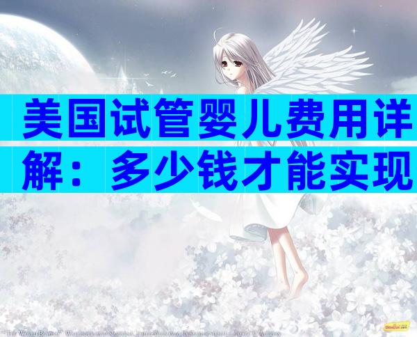 美国试管婴儿费用详解：多少钱才能实现生育梦想？