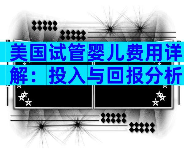 美国试管婴儿费用详解：投入与回报分析