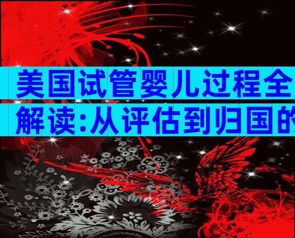 美国试管婴儿过程全解读:从评估到归国的关键步骤