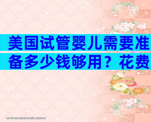 美国试管婴儿需要准备多少钱够用？花费明细是什么呢？