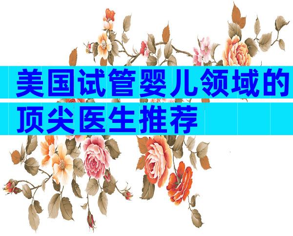 美国试管婴儿领域的顶尖医生推荐