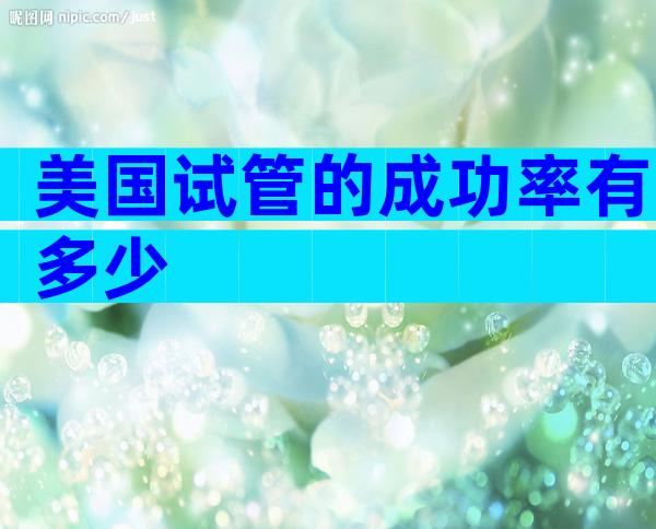 美国试管的成功率有多少