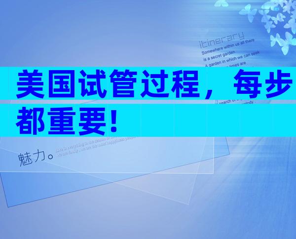 美国试管过程，每步都重要!