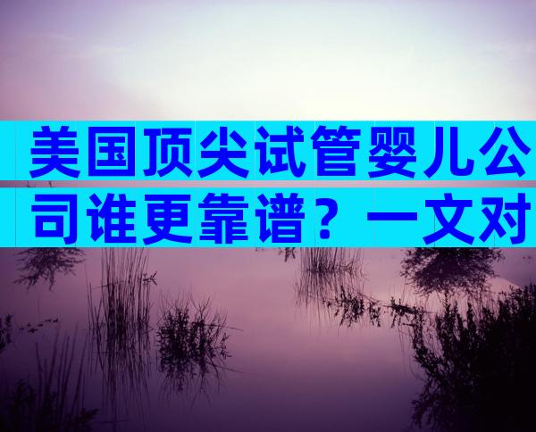 美国顶尖试管婴儿公司谁更靠谱？一文对比费用、流程与成功率