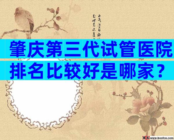 肇庆第三代试管医院排名比较好是哪家？