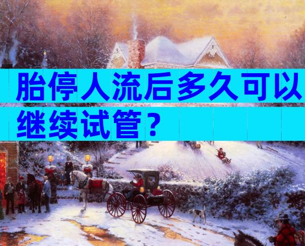 胎停人流后多久可以继续试管？