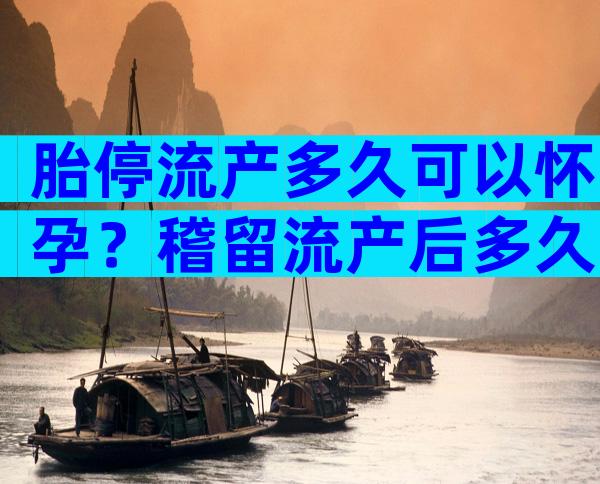 胎停流产多久可以怀孕？稽留流产后多久可以怀孕？