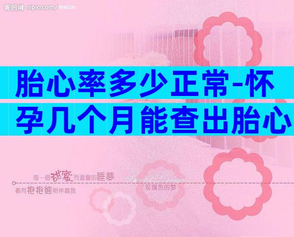 胎心率多少正常-怀孕几个月能查出胎心