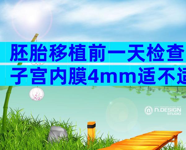 胚胎移植前一天检查子宫内膜4mm适不适合胚胎着床？