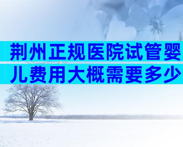 荆州正规医院试管婴儿费用大概需要多少？如何保证试管成功率？