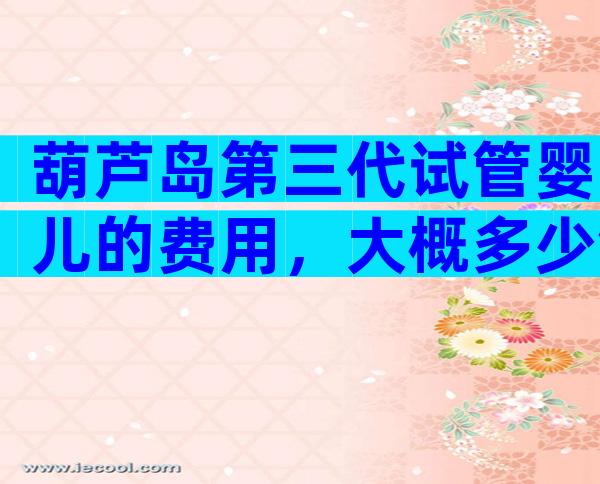葫芦岛第三代试管婴儿的费用，大概多少钱？