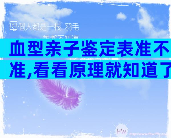血型亲子鉴定表准不准,看看原理就知道了