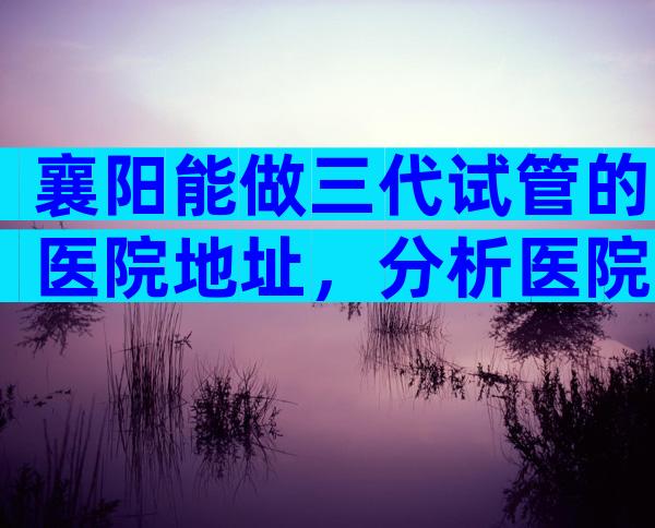 襄阳能做三代试管的医院地址，分析医院的现状