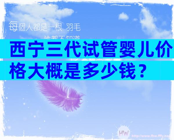 西宁三代试管婴儿价格大概是多少钱？