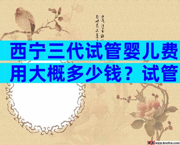西宁三代试管婴儿费用大概多少钱？试管费用成功率如何？