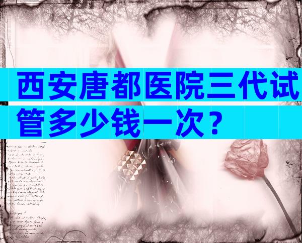 西安唐都医院三代试管多少钱一次？