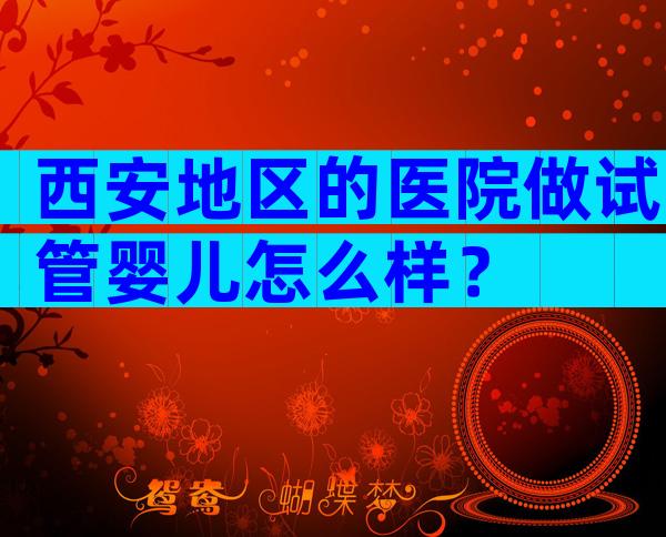 西安地区的医院做试管婴儿怎么样？