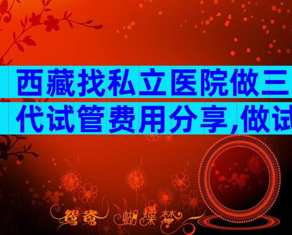 西藏找私立医院做三代试管费用分享,做试管婴儿的价格