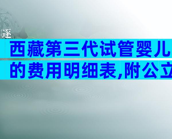 西藏第三代试管婴儿的费用明细表,附公立医院等待时间